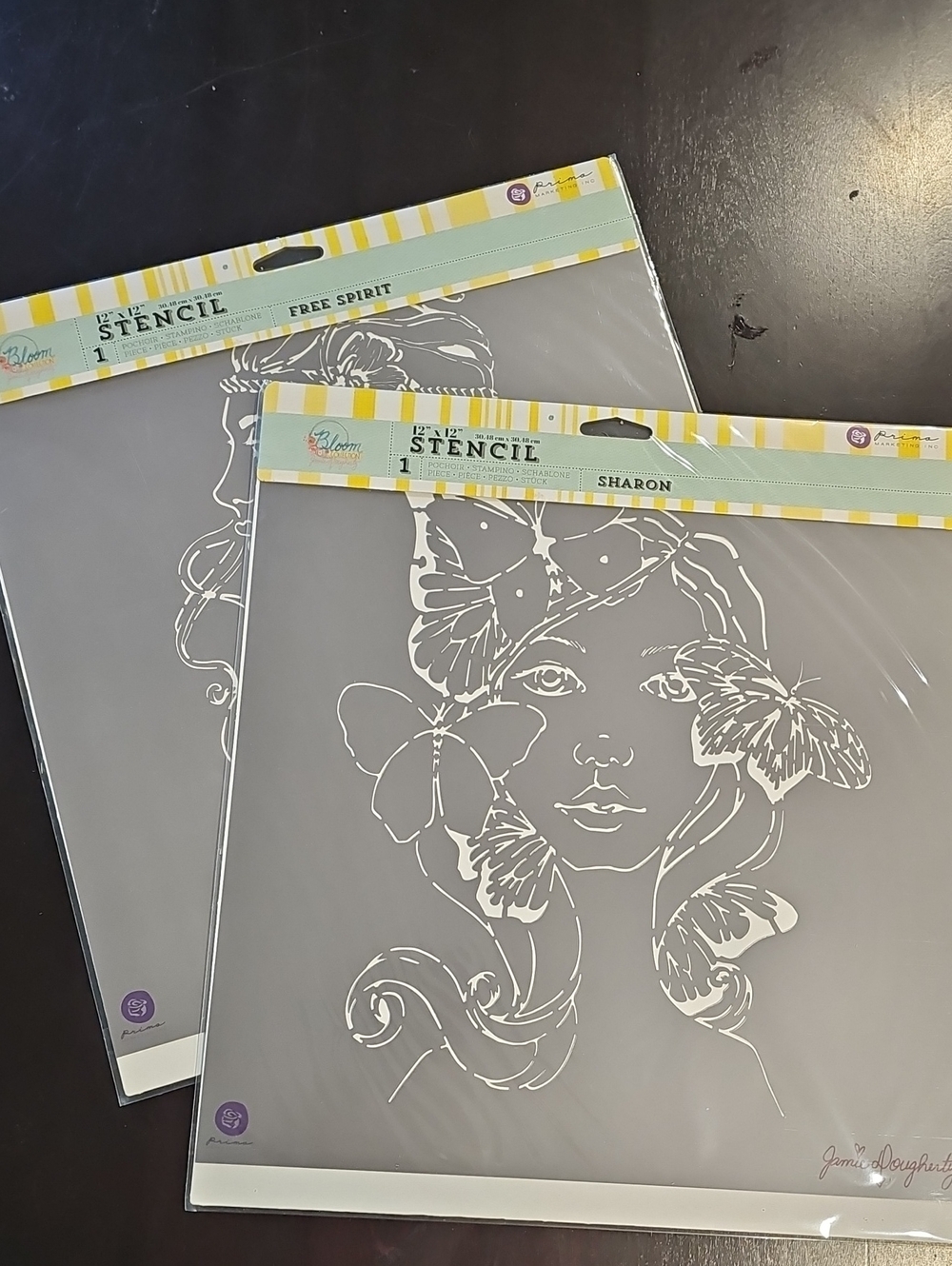 Prima 12" x 12" 'Sharon' 'Free Spirit's Decorative Stencil Bundle